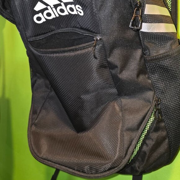 Adidas Classic Backpack Black w/ Neon Green Interior | New No Tags - Picture 11 of 11